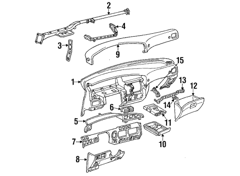 1992 Toyota Land Cruiser Instrument Panel Finish Panel Diagram for 55670-60010