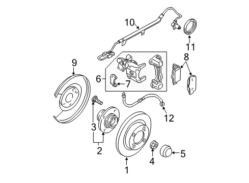 2006 Nissan Sentra Rear Brakes Cap-Hub, Rear Wheel Diagram for 43234-4Z300