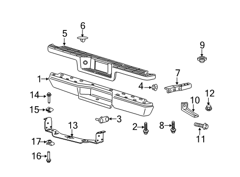 1998 Ford Ranger Rear Bumper Bumper Assembly Nut Diagram for -N620484-S56