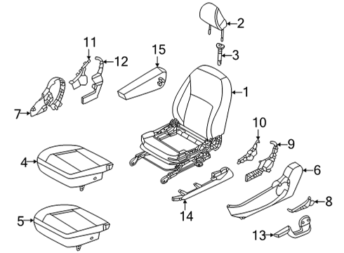 2021 Nissan Versa Driver Seat Components Pad Assy-Cushion, Front Seat LH Diagram for 87361-5EE0A