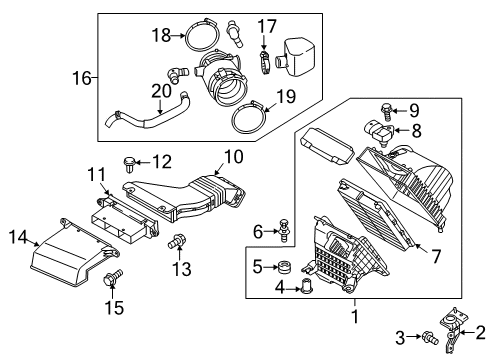 2015 Kia Sedona Powertrain Control Hose Assembly-Air Intake Diagram for 28140A9100