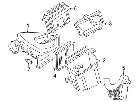 1998 Cadillac Seville Air Intake Cover Asm, Air Cleaner Housing Diagram for 19201286