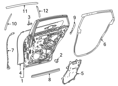 2022 Toyota Mirai Door & Components Door Shell Seal Diagram for 67845-62010