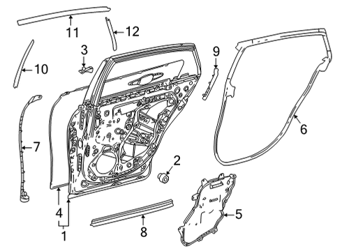 2022 Toyota Mirai Door & Components Outer Panel Diagram for 67114-62020