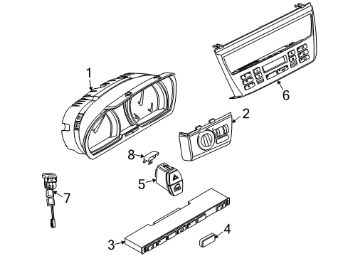 2004 BMW X3 Switches Air Conditioning Control Diagram for 64113400555