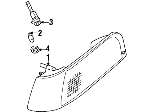 2001 Ford Crown Victoria Bulbs Side Marker Lamp Diagram for XW7Z-15A201-AB