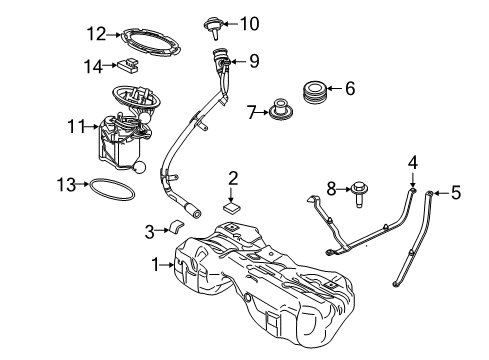 2019 BMW X3 Fuel Supply Tension Strap Right Diagram for 16117404150