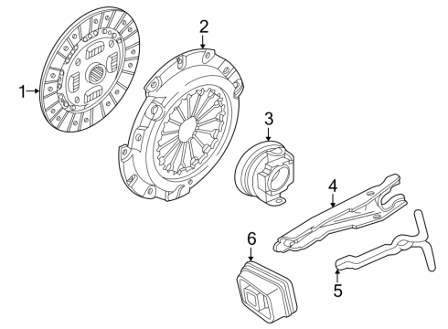 2004 Kia Spectra Clutch & Flywheel Cover Assembly-Clutch Diagram for 4130028035