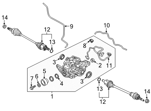 2019 Lincoln MKZ Axle & Differential - Rear Vent Hose Diagram for HP5Z-4022-B