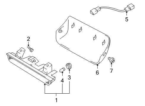 2000 Chevrolet Tracker High Mount Lamps Lamp, High Mount Stop Diagram for 91174695