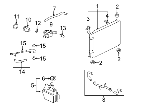 2001 Ford Focus Radiator & Components Lower Hose Diagram for YS4Z-8286-CA