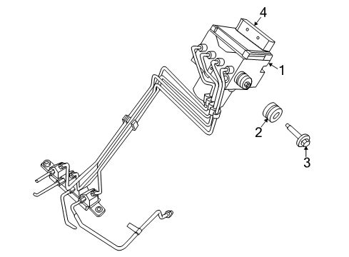 2012 Ram 2500 ABS Components Anti-Lock Brake System Module Diagram for 68142311AA