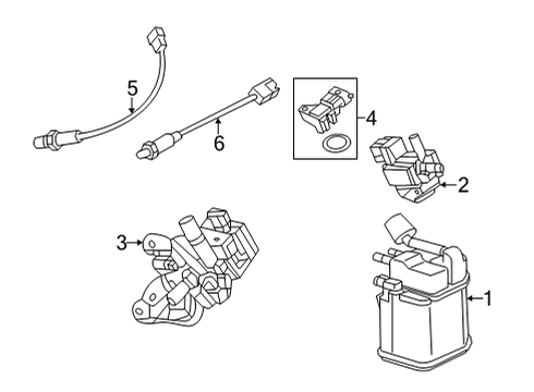 2021 Chevrolet Trax Emission Components Vent Control Solenoid Diagram for 84707167