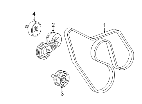 2001 GMC Savana 3500 Belts & Pulleys Belt-Fan & Water Pump & Generator & P/S Pump Diagram for 12569436