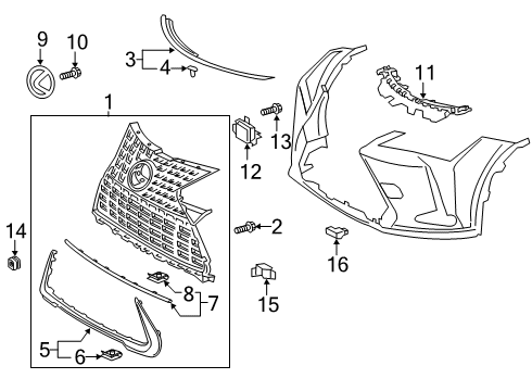 2019 Lexus UX200 Cruise Control System Sensor Assembly, MILLIME Diagram for 88210-02020