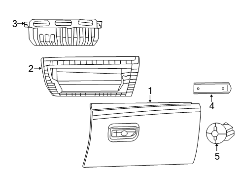 2016 Jeep Grand Cherokee Glove Box Glove Box-Glove Box Diagram for 1TG12DX9AB