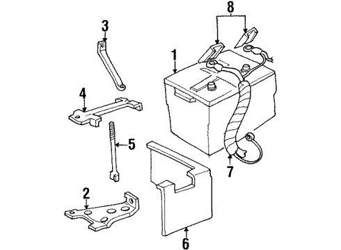 2002 Mercury Grand Marquis Battery Hold Down Bolt Diagram for FOVY-10756-B