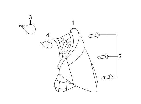 2006 Saturn Ion Bulbs Lamp Asm, Tail Diagram for 22723022