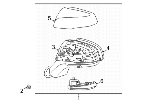 2022 Toyota Corolla Cross Outside Mirrors Mirror Assembly Diagram for 87940-0A905