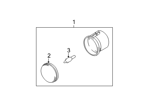 2003 Hyundai Santa Fe Bulbs Front Driver Side Fog Light Assembly Diagram for 92201-26001