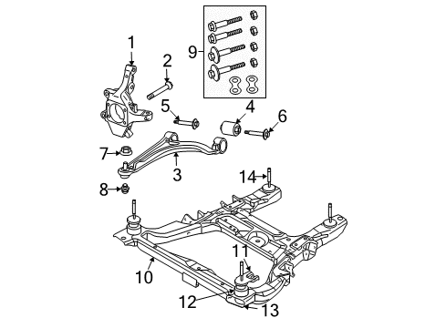 2004 Chrysler Pacifica Front Suspension Components, Lower Control Arm, Stabilizer Bar Fitting-Ball Joint Diagram for 4880406AA