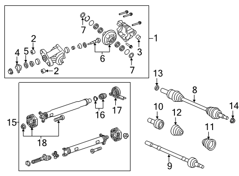 2013 Chevrolet Caprice Axle & Differential - Rear Differential Front Bushing Diagram for 92183971