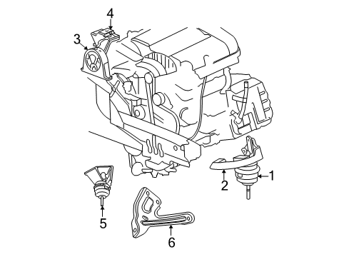 2008 Chrysler Pacifica Engine & Trans Mounting Bracket-Engine Mount Diagram for 4809958AC