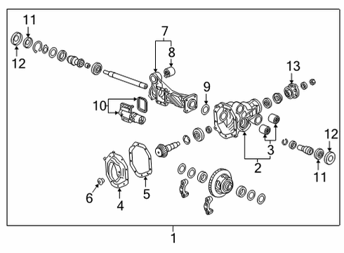 2021 Chevrolet Tahoe Transfer Case Differential Assembly Diagram for 84958557