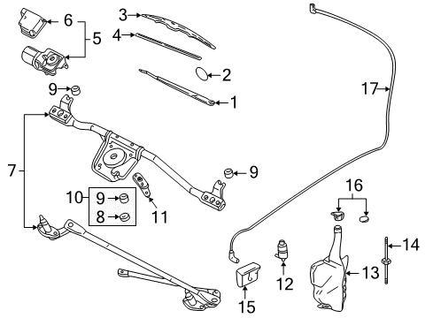 1999 Oldsmobile Alero Wiper & Washer Components Blade, Windshield Wiper Diagram for 22711469