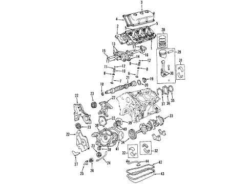 1999 Plymouth Prowler Engine Parts, Mounts, Cylinder Head & Valves, Camshaft & Timing, Oil Pan, Oil Pump, Crankshaft & Bearings, Pistons, Rings & Bearings Bolt-HEXAGON Head Diagram for 6102001