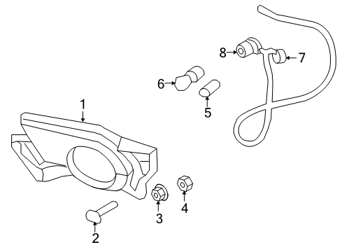 2006 Chevrolet Avalanche 2500 Bulbs Fog Lamp Assembly Diagram for 15040361