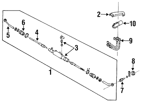 1990 Nissan 300ZX P/S Pump & Hoses, Steering Gear & Linkage Cylinder Assy Diagram for 55710-31P01