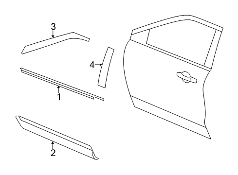 2013 Ford Police Interceptor Utility Exterior Trim - Front Door Lower Molding Diagram for BB5Z-7820879-AA