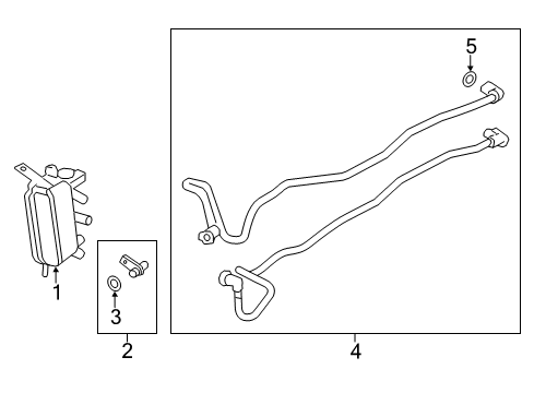 2014 BMW 528i xDrive Trans Oil Cooler Transmission Oil Cooler Line Diagram for 17227619743