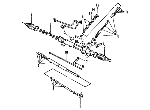 1992 Mercury Cougar P/S Pump & Hoses, Steering Gear & Linkage Pulley Diagram for YR3Z-3A733-AA