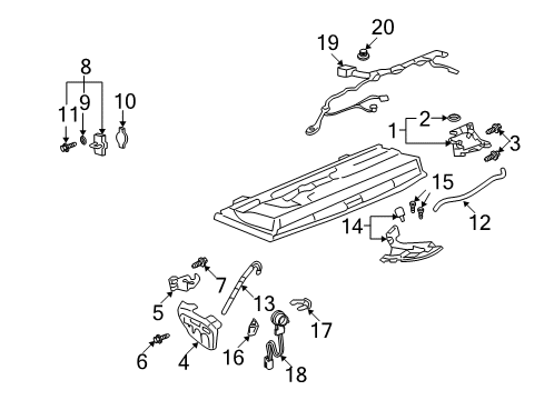 2004 Pontiac Aztek Lift Gate Handle Asm-End Gate Window Inside <Use 1C6L Diagram for 16636182