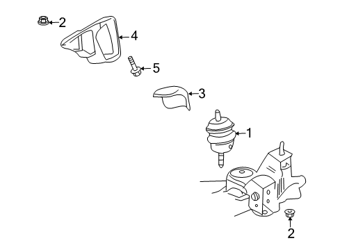 2009 Pontiac G8 Engine & Trans Mounting Mount Bracket Diagram for 92160950