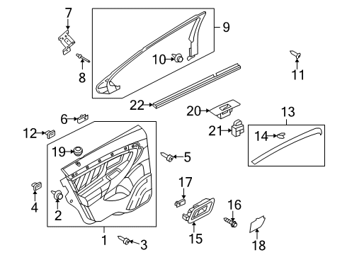 2014 Ford Taurus Rear Door Handle, Inside Diagram for AG1Z-5421818-AA