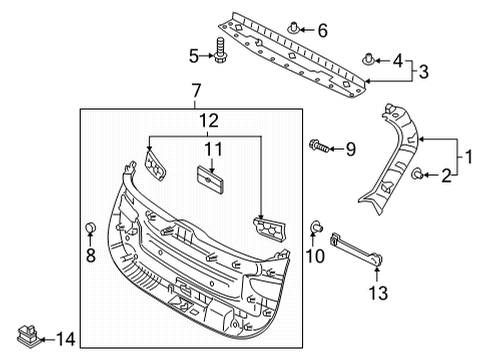 2021 Hyundai Santa Fe Interior Trim - Lift Gate Sw Assembly-Power Tail Gate Diagram for 81880-S1100-NNB