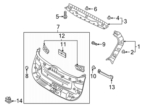 2021 Hyundai Santa Fe Interior Trim - Lift Gate TRIM ASSY-TAIL GATE LWR Diagram for 81710-S1100-NNB