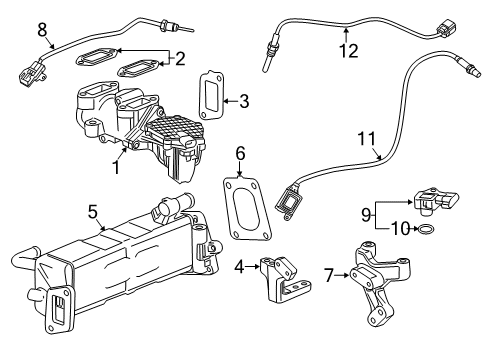 2012 GMC Savana 2500 Emission Components Cooler Gasket Diagram for 98070023