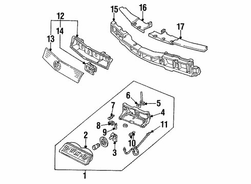1993 Pontiac Grand Prix Headlamps Bracket-Headlamp Housing Panel Diagram for 14087995