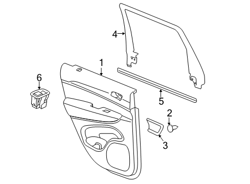 2013 Dodge Durango Interior Trim - Rear Door WEATHERSTRIP-Rear Door Belt Inner Diagram for 55399164AB