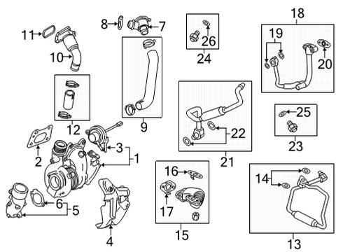 2022 Cadillac CT4 Turbocharger & Components Air Inlet Tube Diagram for 12672014