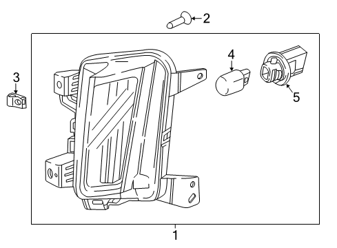 2018 Cadillac XT5 Bulbs Signal Lamp Assembly Diagram for 84496126