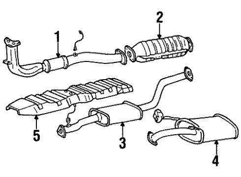 1997 Hyundai Tiburon Exhaust Components Front Exhaust Pipe Diagram for 28600-29052