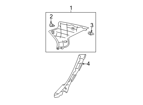 2011 Toyota Avalon Interior Trim - Quarter Panels Upper Quarter Trim Diagram for 62470-AC061-B0