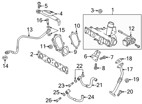 2013 Hyundai Santa Fe Sport Turbocharger Adapter-Turbo Diagram for 28528-2G430