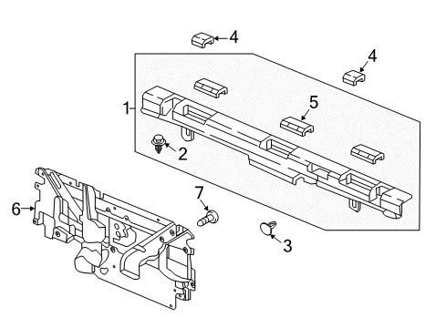 2021 Honda Ridgeline Interior Trim - Rear Body Cap, RR. Panel *NH900L* (DEEP BLACK) Diagram for 84641-SJC-A01ZJ