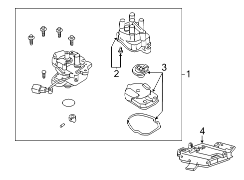 1998 Nissan Frontier Distributor Engine Control Module Diagram for 2371M-5S116RE